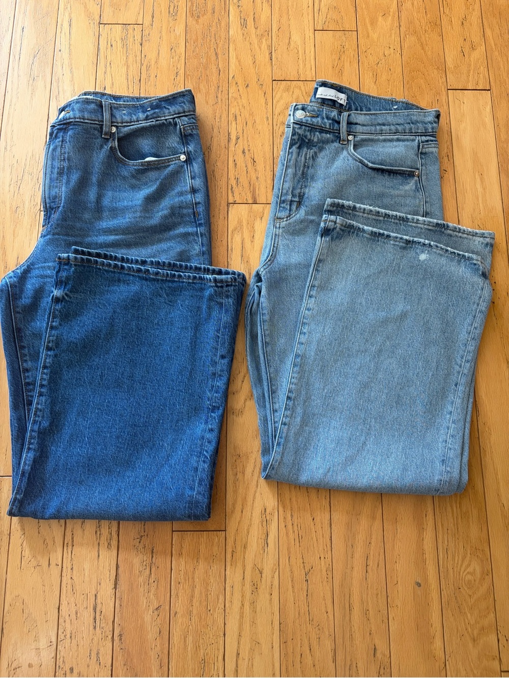 LOFT - Two Pairs  of Wide Leg Denim Jeans in Blue Waist 30